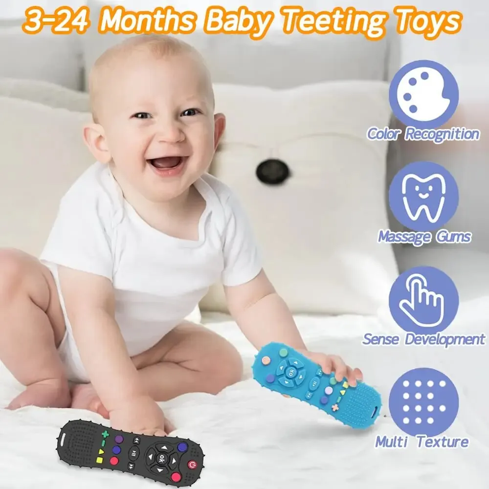 1PC Silicone Baby Toys TV Remote Control Shape Teether Toy BPA Free Silicone Teething Chewing Toy Sensory Baby Accessories