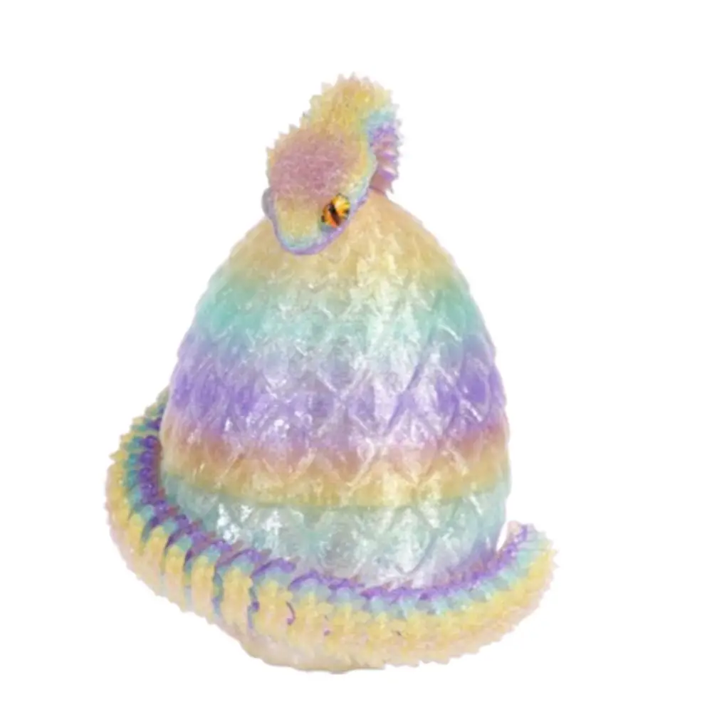 

Movable Joint 3D Printed Snake Egg Toy Realistic 30cm Simulated Snake Ornament Multicolor Rotatable Simulation Snake Model