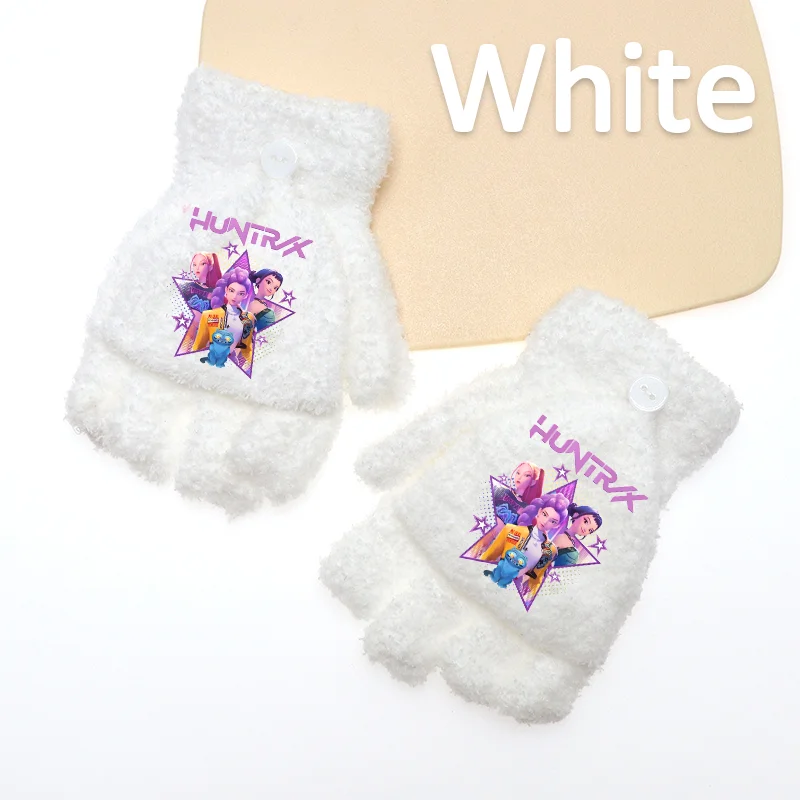 K-Pop Fingerlose Handschuhe, Halbe K-Pop Strickhandschuhe mit Fingerklappen, Warme Handschuhe für Mädchen und Jungen, zum Schreiben und für die Schule