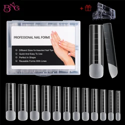 BNG 120 Stuks Matte Dual Nail Formulieren voor Gel Builder Professionele Poly Extension Gel Top Formulieren Acryl Nagel Mallen Hoge kwaliteit Mold