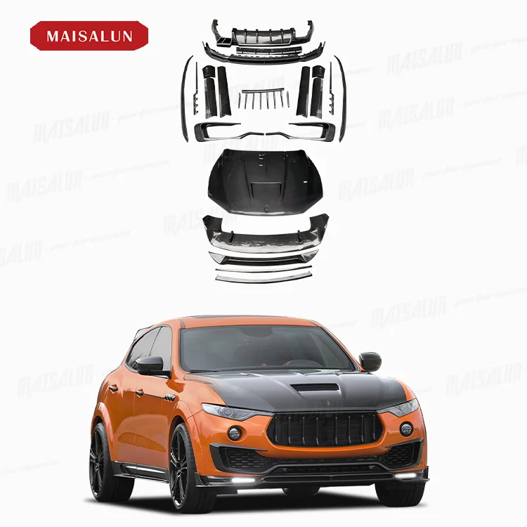

High Quality Carbon Fiber M Style Body Kit for Levante Bodykit Hood Front Lip Rear Diffuser Grill Side Skirts Spoiler