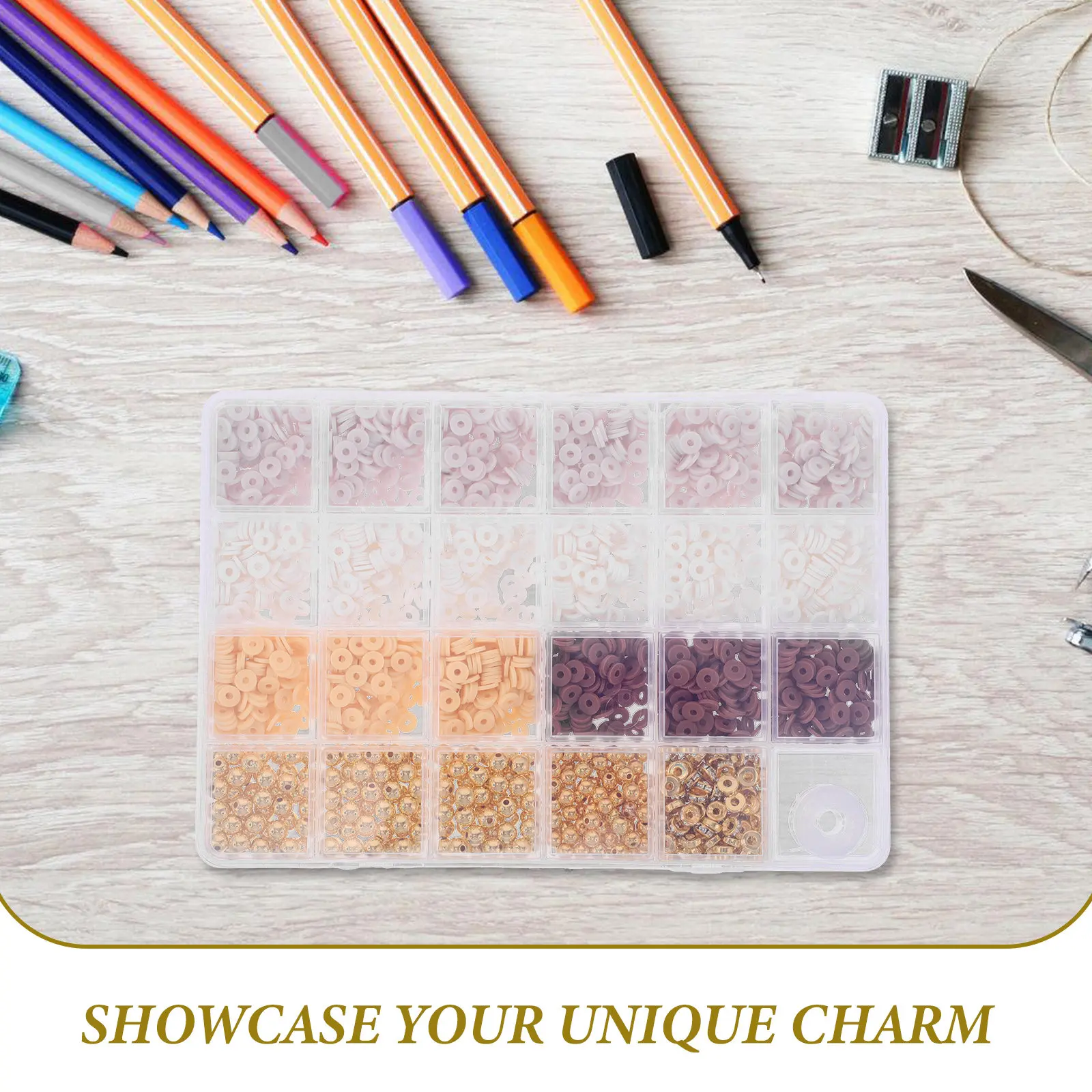 DIY Bracelet Making Kit Polymer Clay Beads Charms Jewelry Crafting Supplies for Women Stackable Handmade Aesthetic