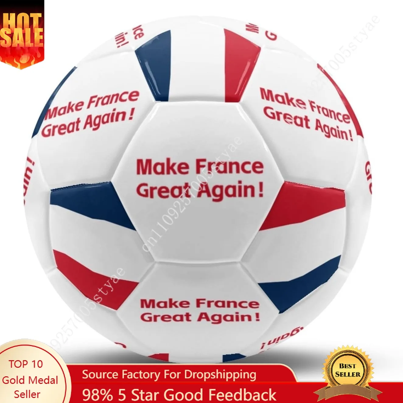 

France Flag French Soccer Ball Leather Football Light Sport Equipment Durable Soccer Balls for Indoor Outdoor Match Training