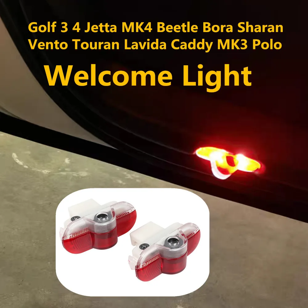 For VW Caddy Polo Bora GOLF 3 4 MK3 MK4 Beetle Jetta Touran GTI LED Car Door Warning Logo Ghost Shadow Welcome Light Accessories
