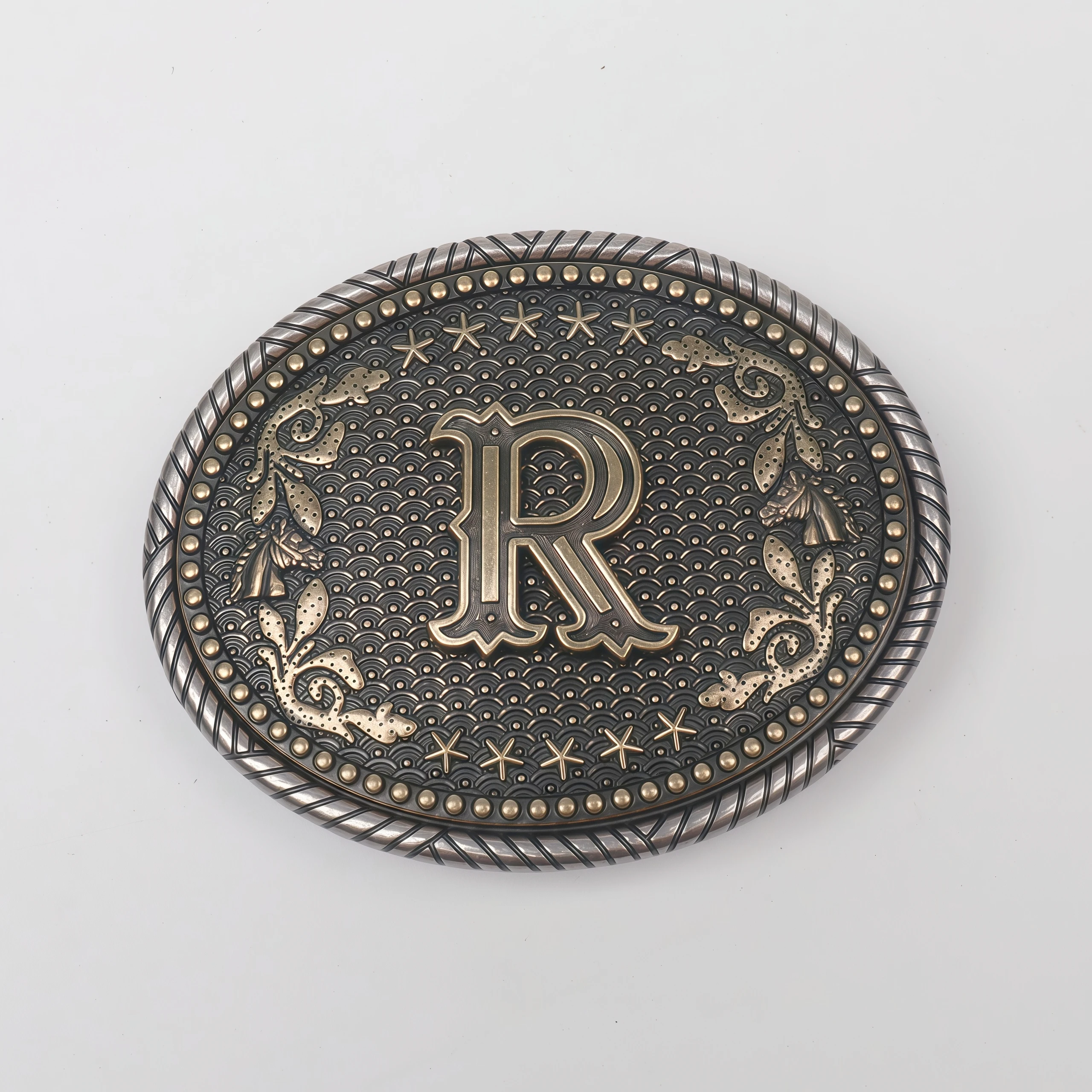 1 Western-Style Belt Buckle - Metal Engraved Leather Belt Buckle - Retro Wide Belt Buckle