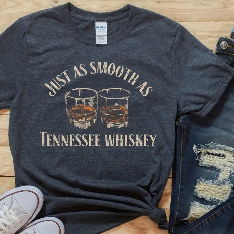 Smooth As Tennessee Whiskey Shirt Funny Drinking Country Cute Country Girl Day Drinking Whiskey Lover Gift 100%cotton Streetwear