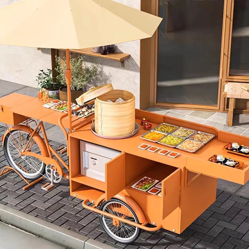 

Internet celebrity night market stall car upside down donkey three-wheeled dining car mobile snack stall car food street