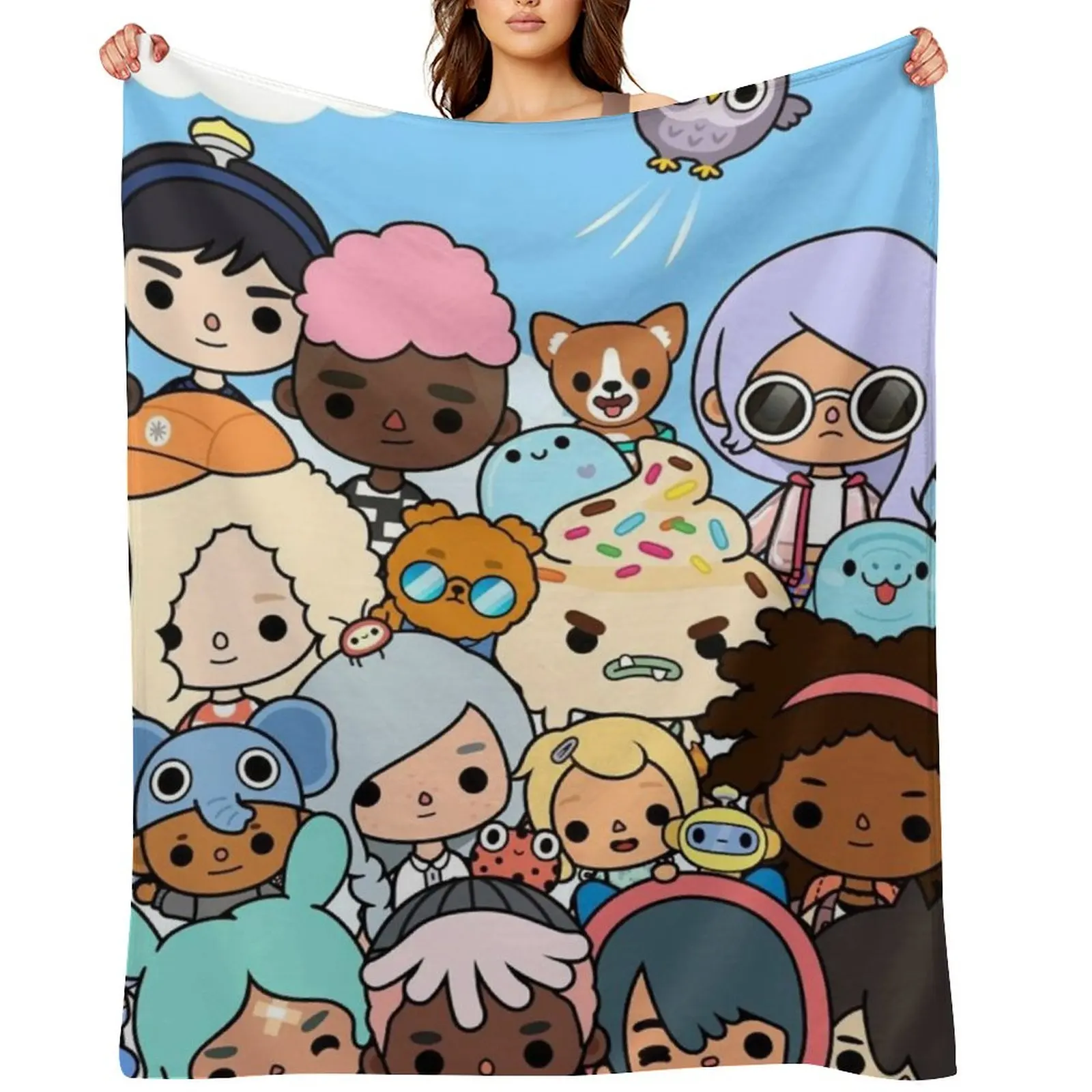 

Toca Boca Throw Blanket Fashion Sofas Kid'S Flannel Bed Blankets