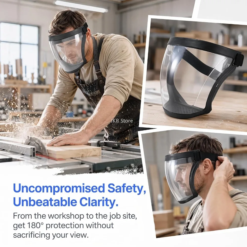 Protective Face Mask Anti Fog Dustproof Splash Resistant Safety Shield for Sports Cycling Grinding Mowing Garden Work Use