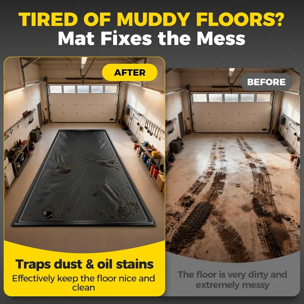 Robuuste antislip garagevloermat - 9x20 voet waterdichte bescherming voor opslag en onderhoud onder de auto