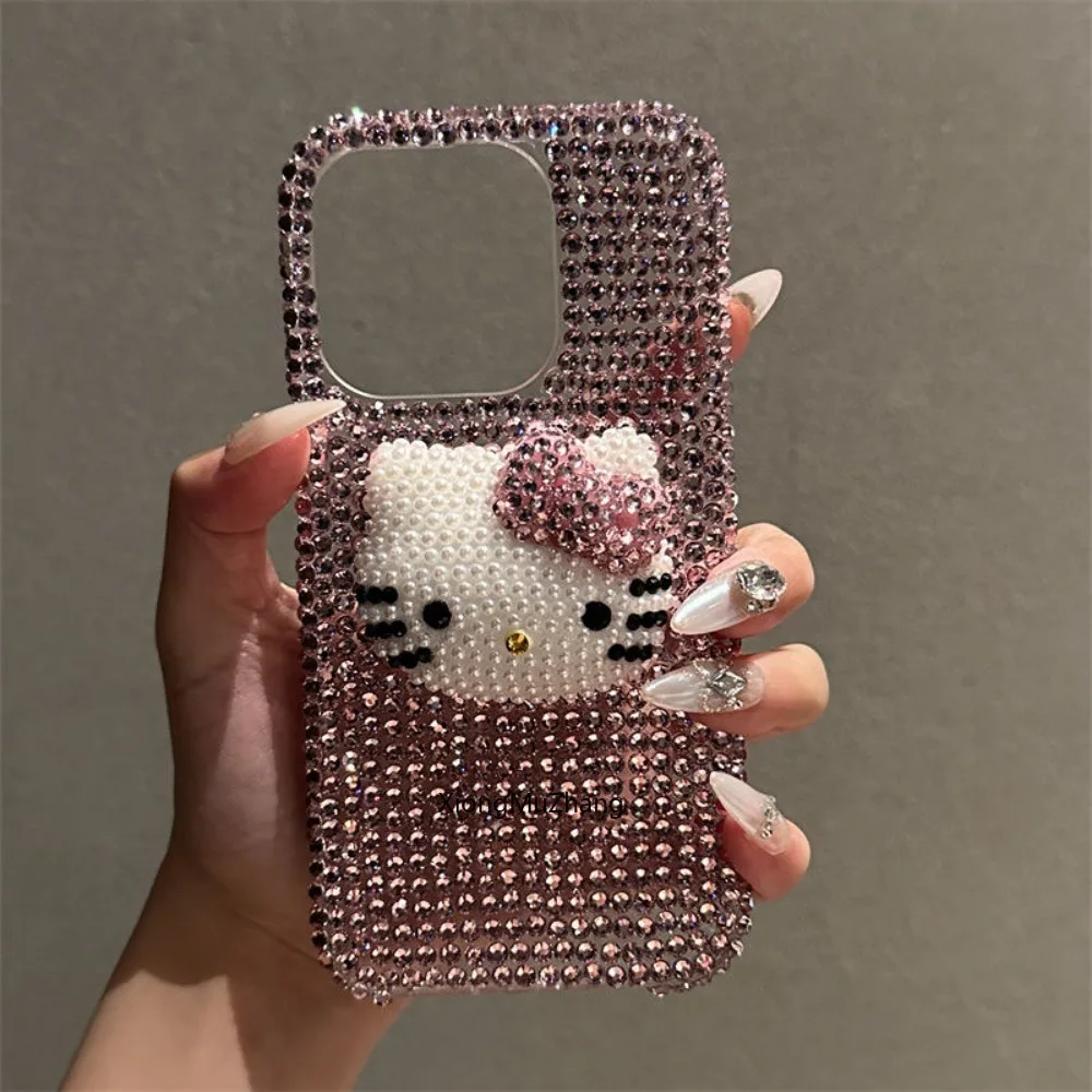 Niedliche Cartoon Sanrio Hello Kitty Blinkende Rosa Diamant-Hülle für Samsung S24 Plus S25 Ultra S25 Edge S23 FE S22 S21 S20 S26 Ultra – Detail 9