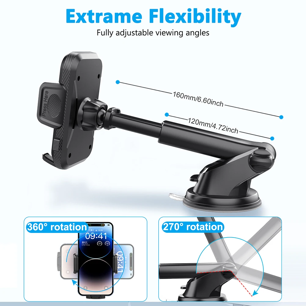 Il miglior supporto per telefono da auto a ventosa per iPhone dal design compatto e leggero non occupa la tua vista. Navigazione GPS