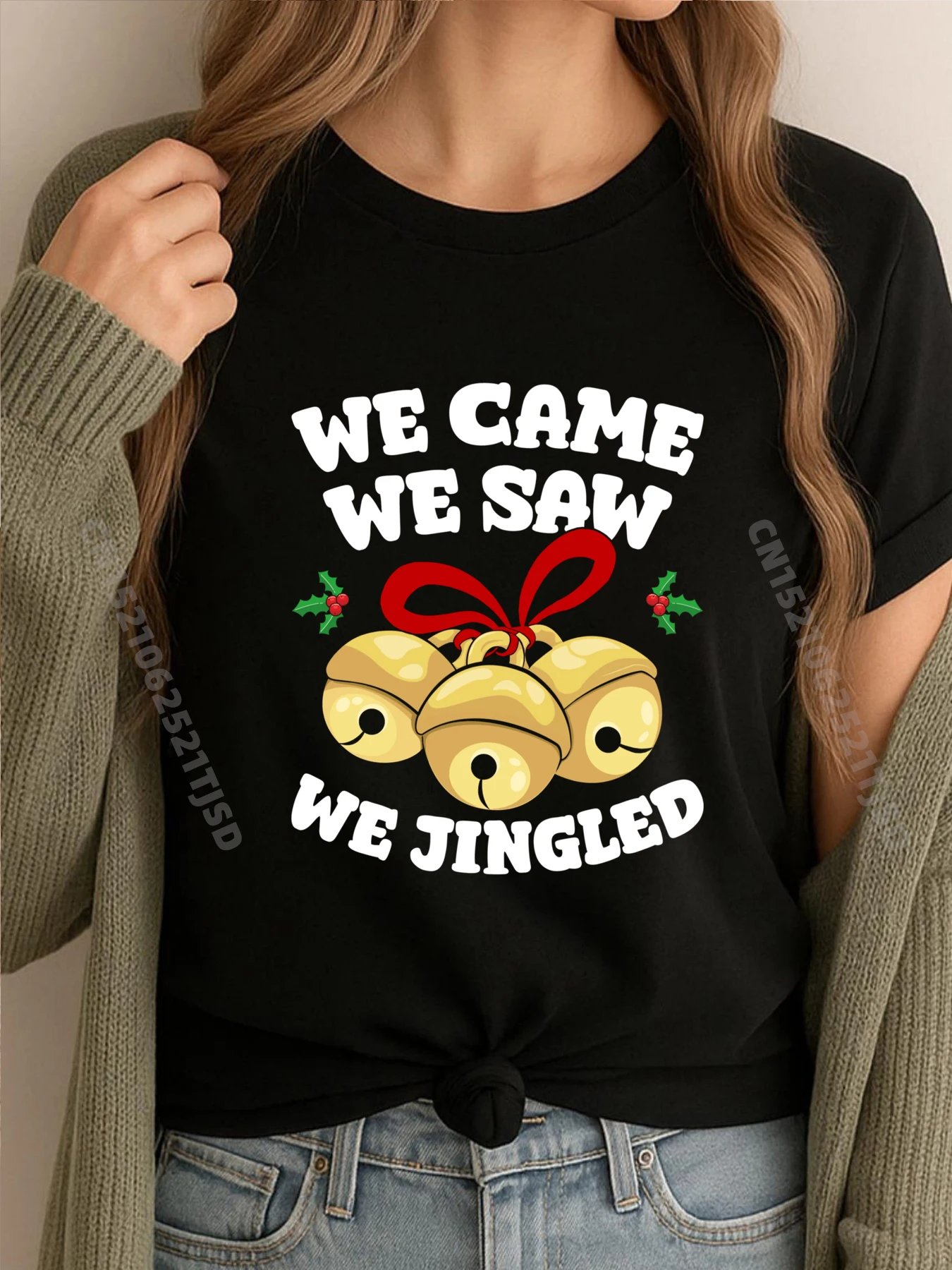 

We Came We Saw We Jingled Christmas Bells Ugly Мужская одежда 2025OFT Высококачественная мужская футболка Пасхальное воскресенье