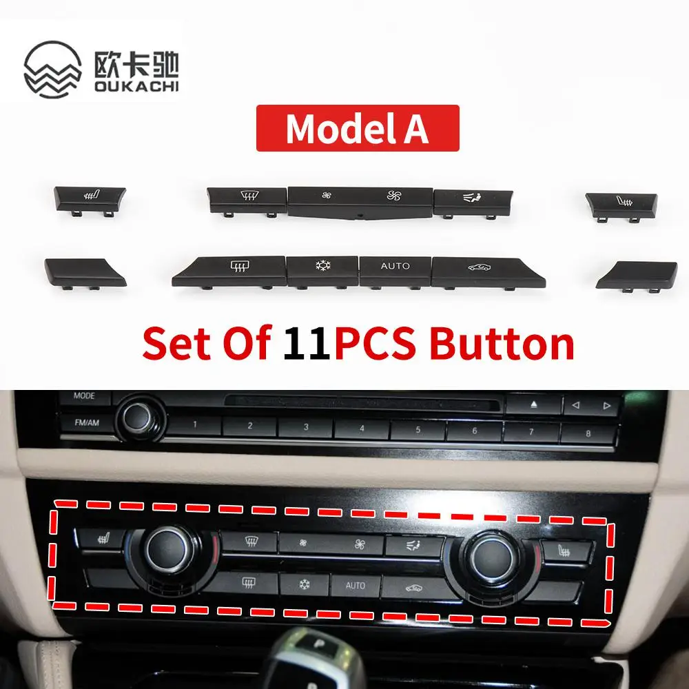 11/12/14pcs Dashboard Air Conditioner AC Button Heater Switch Cover For BMW 5 6 7 Series X5 X6 F10 F18 F06 F12 F01 F02 F15 F16