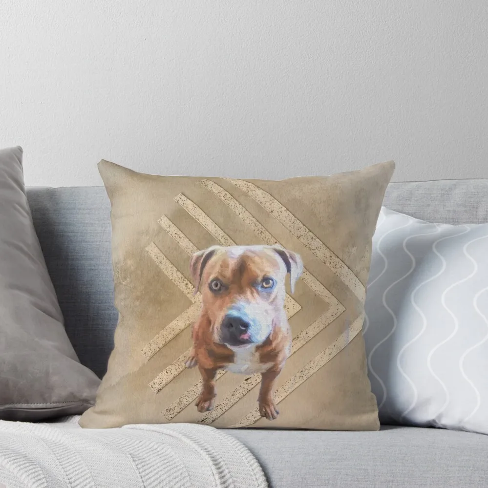 

Brown Pitbull Throw Pillow Christmas Covers ornamental pillows for living room pillow cover luxury Decorative Cushions pillow