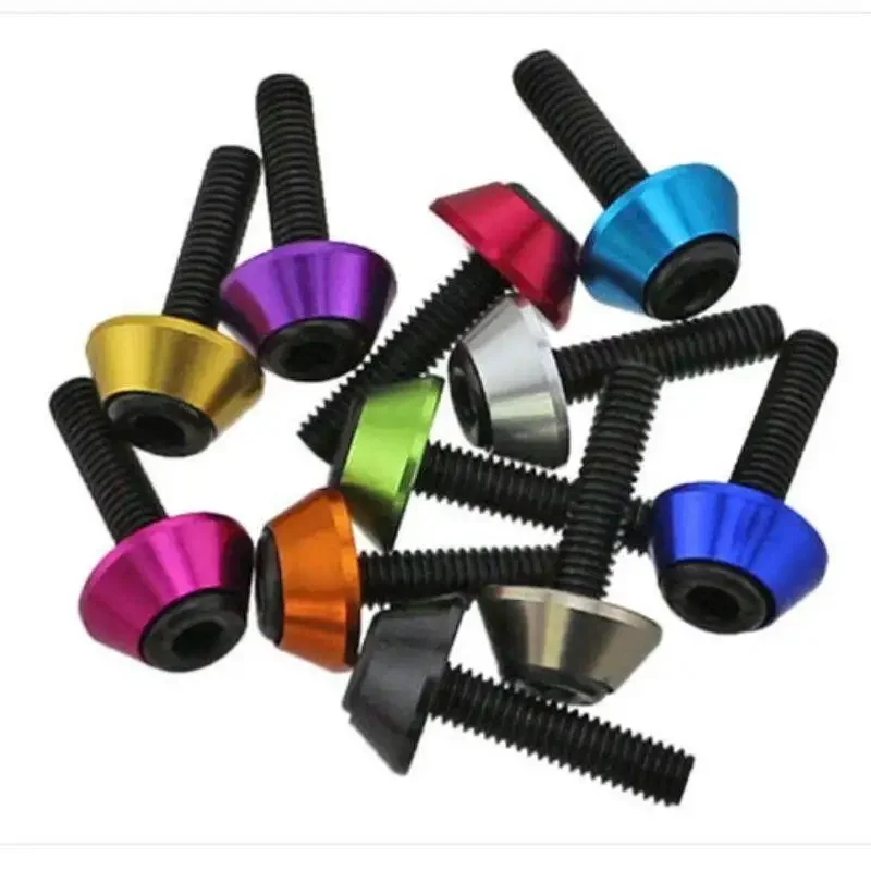 Anodized Colored Aluminum Alloy Hex Socket Cap Head Screws M2-M5 M6 M8 With Flat Washers Industrial Machinery Assembly Fastener