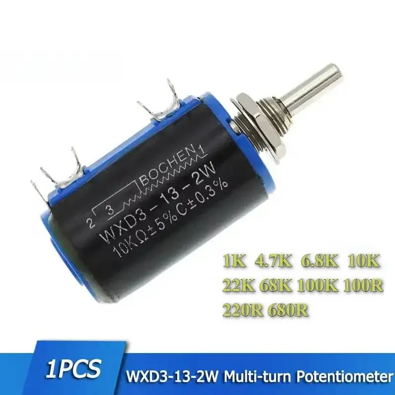 

Potentiometer WXD3-13-2W Precision Multi-turn Potentiometer 1K 4.7K 6.8K 10K 22K 68K 100K Ohm 10 Laps Wirewound Potentiometers