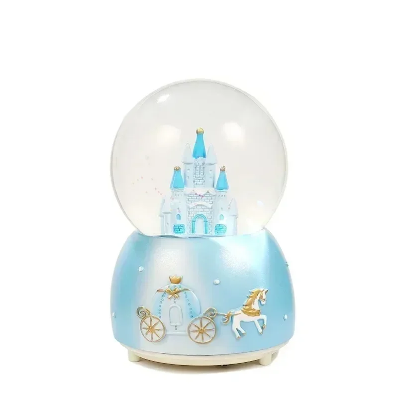 الخيال خرافة القلعة التلقائي تساقط الثلوج صندوق تشغيل الموسيقى كرة الثلج المضيئة لهدايا الفتيات