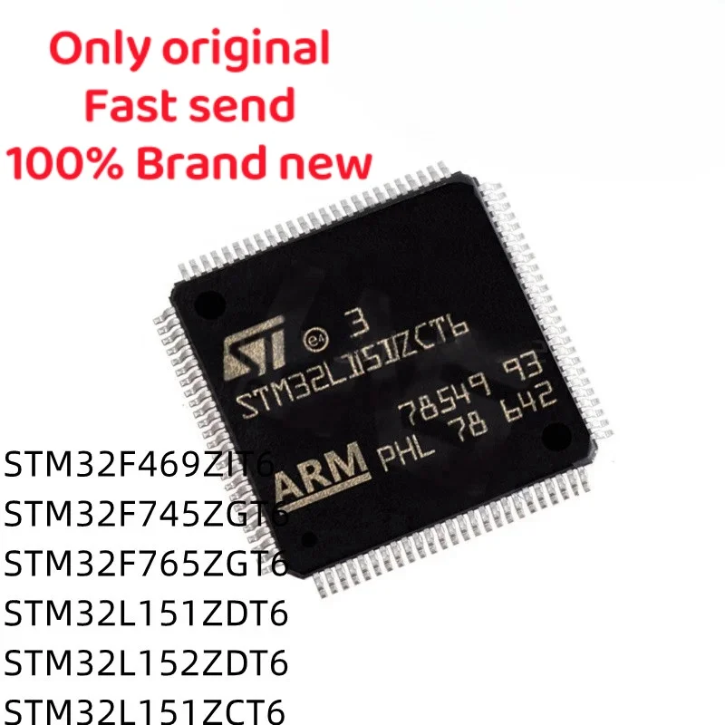 

1pcs 100% New STM32F469ZIT6 STM32F745ZGT6 STM32F765ZGT6 STM32L151ZDT6 STM32L152ZDT6 STM32L151ZCT6 QFP-144 Chipset