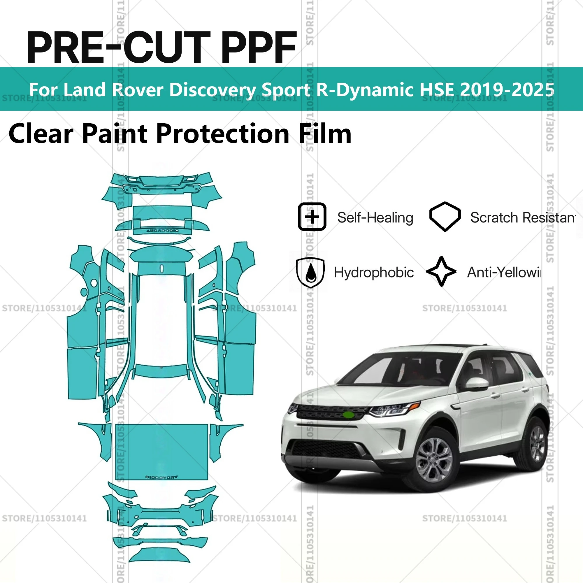 

Предварительно нарезанная прозрачная защитная пленка PPF для автомобилей, автомобильная пленка PPF для Land Rover Discovery Sport R-Dynamic HSE 2019-2025
