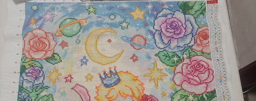 9ct 65X85cm Rose Prince  Pre-Printed Cross Stitch Kit DIY Embroidery Set Handicraft Floss Needle Crafts