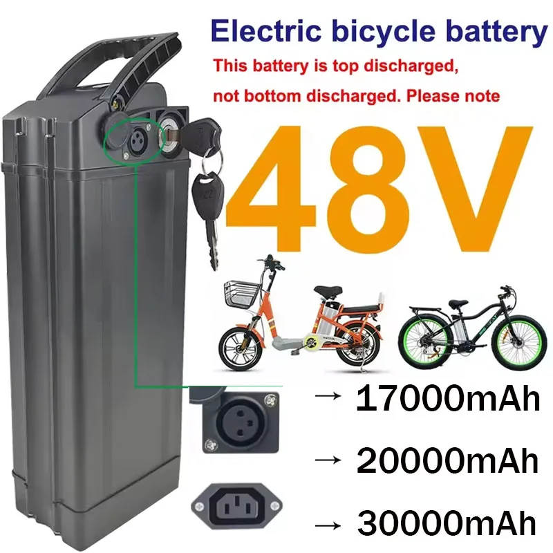 Silverfish-Batterie Pour Vélo Électrique,  48V, ,20Ah, 30Ah, 17Ah, Batteries Haute Capacité, Cellules  18650 Power 500-3000W