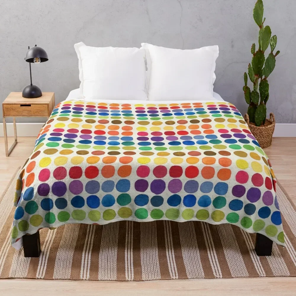 

Rainbow spots with paper grain Throw Blanket Weighted Cute Blankets