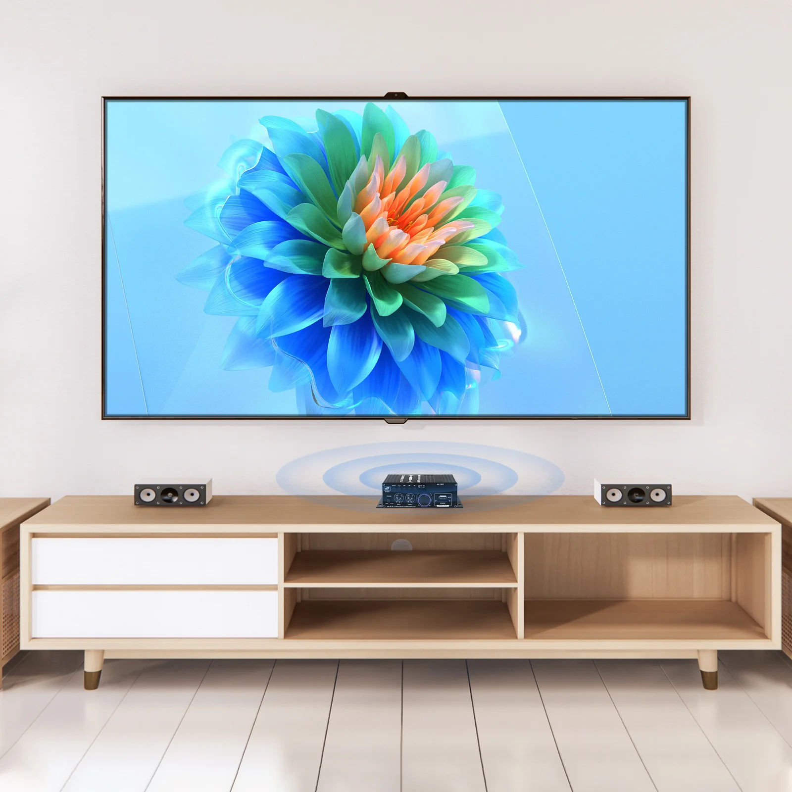 

12v Amplifier Car Home Stereo Receiver Aluminum Alloy Audio Component Speakers Sound Mini USB Card Radio