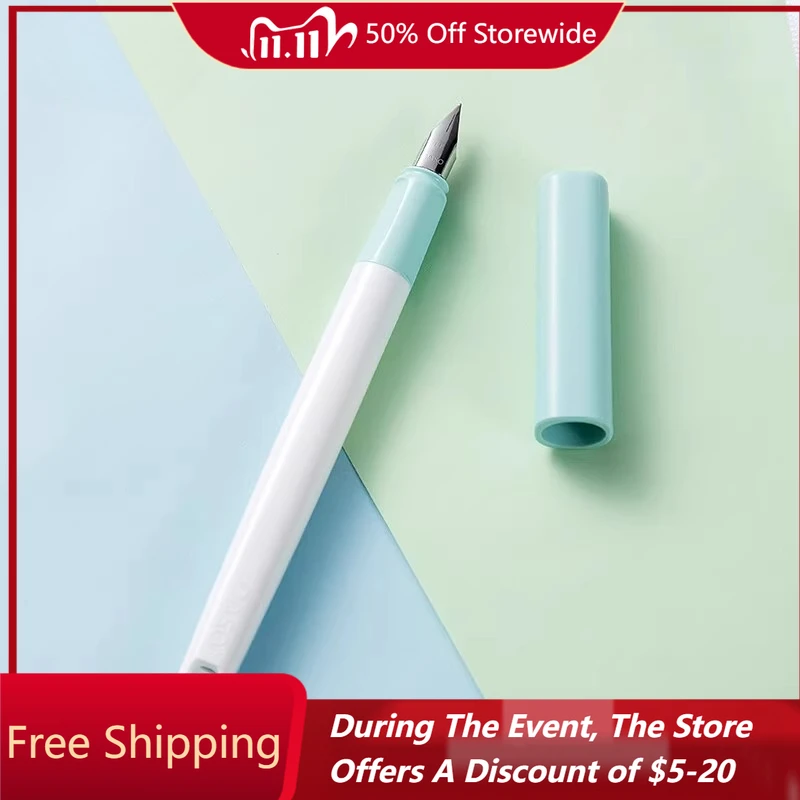 

OASO Pimio Macaron Color Blocking Fountain Pen 0.38EF Nib Replaceable Ink Bag Office Supplies Converter Included Calligraphy Pen