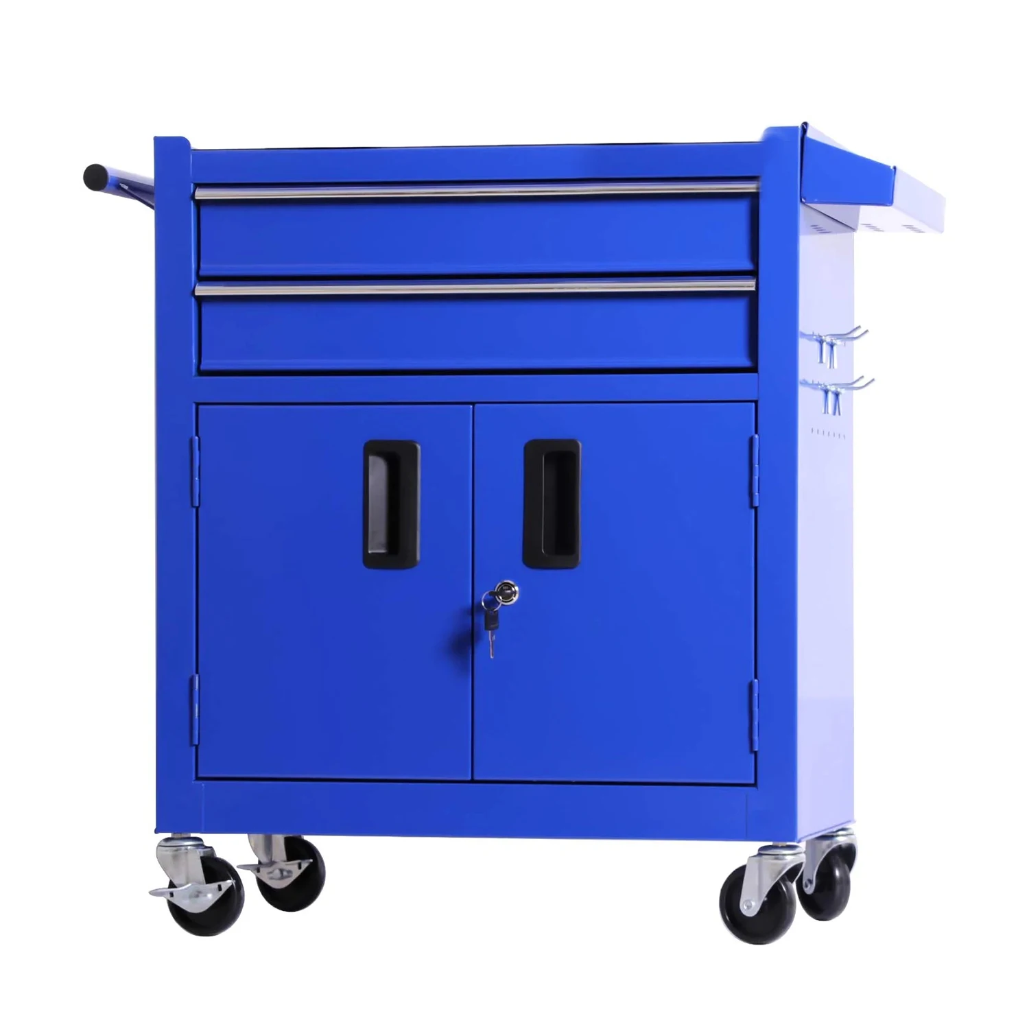 Tool Chest Heavy Duty Cart Steel Rolling Tool Box with Adjustable Shelf Inside and Lockable Drawers and Doors