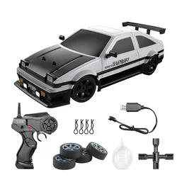 1:16 Scale 4WD High Speed 18KM/H RC Racing Buggy with LED Lights Spray Rubber Tires 2.4GHz Remote Control Model Vehicle