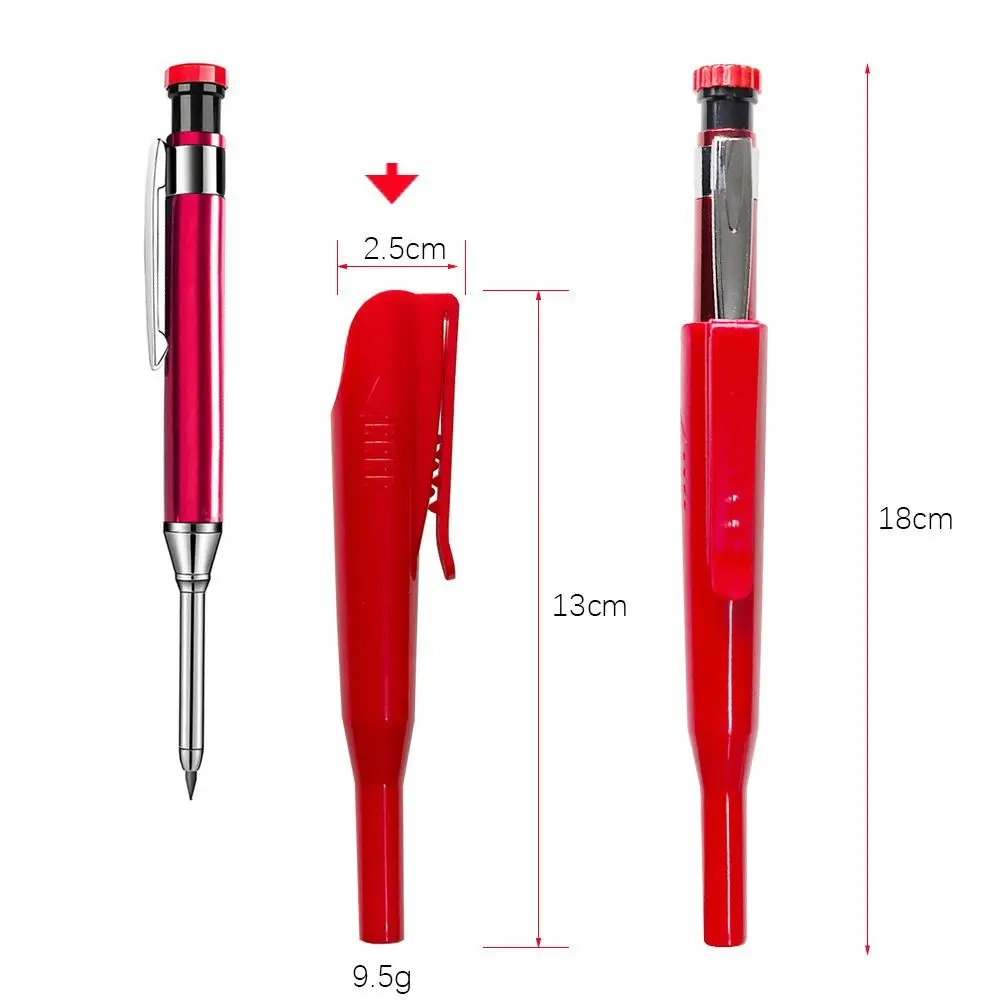 

5Pcs Plastics Carpenter Pencil Cover Deep Hole Non-slip Mechanical Pencil Covers Convenient Pencil Holder Woodworker Accessory