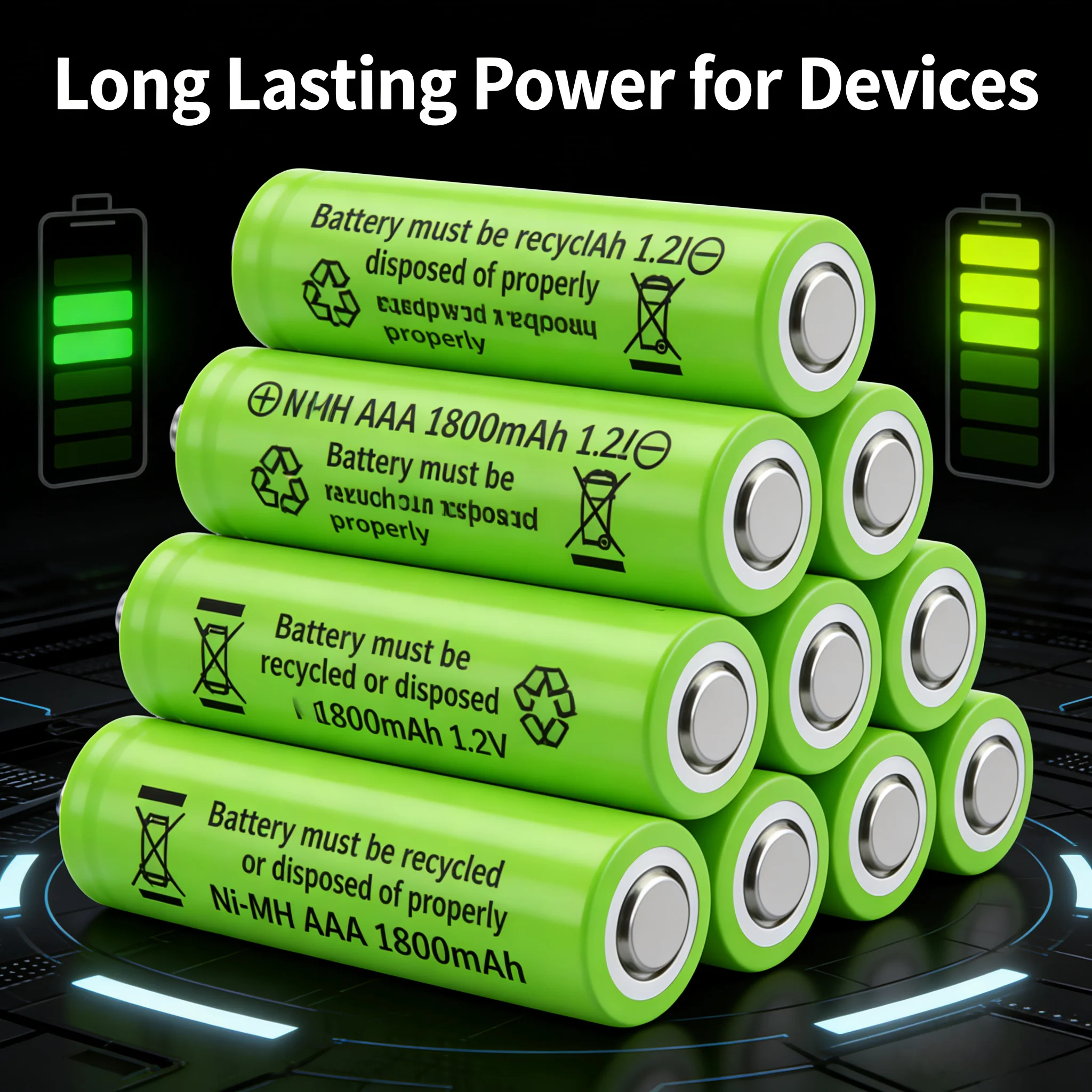 Hotsale AAA High Quality Original Nickel Hydrogen Battery, Rechargeable Battery AAA 1.2V 1800mAh Battery