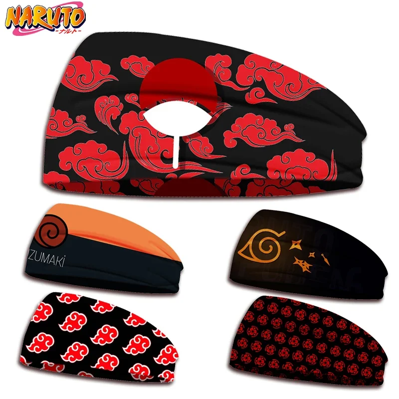 Naruto Hip-hop Fitness Headscarf Akatsuki Trendy Sports Headband Protection Forehead Sweat-absorbing Belt Running Hair Band Gift