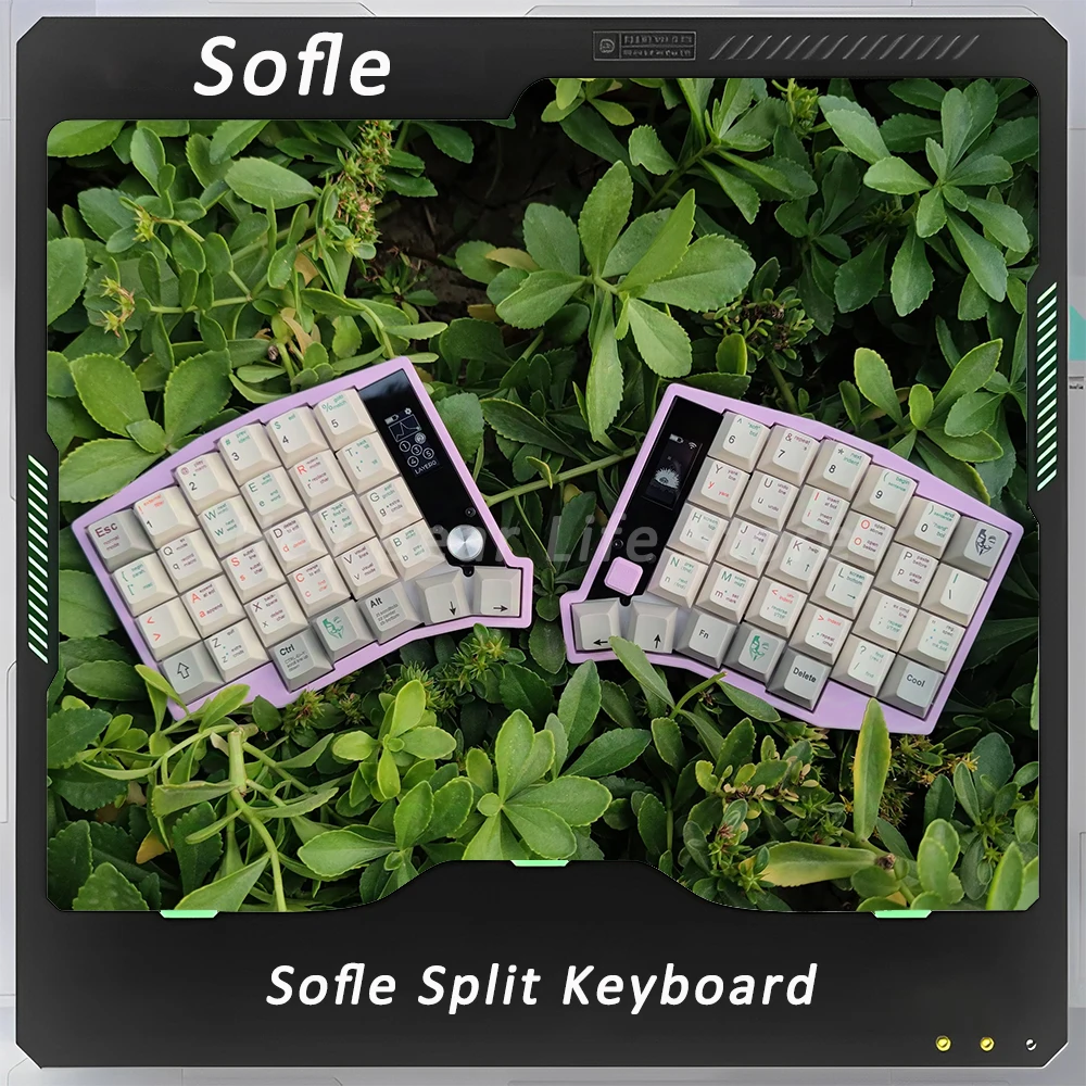 New Sofle Keyboard Split Corn Keyboard Knob Screen Bluetooth Zmk Scheme Hot Swap Keyboards Custom View Directional Keyboard Gift