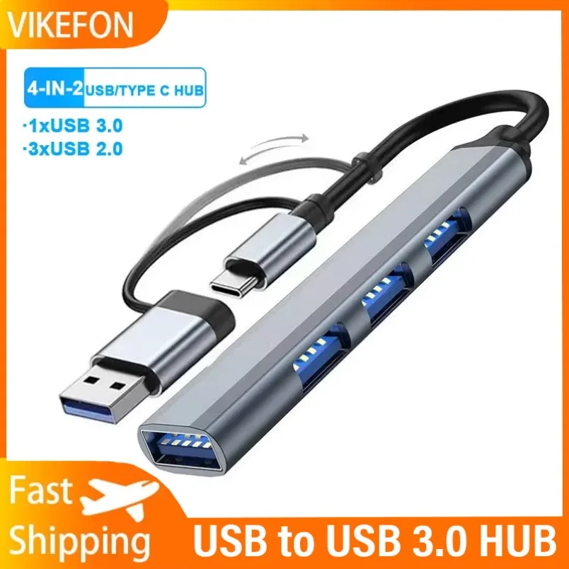 

USB-концентратор Type-C, мульти-разветвитель USB 7 в 2, USB-адаптер OTG USB-концентратор USB 3.0 для Macbook Pro 13 15 Air Mi Pro, ПК, ноутбука