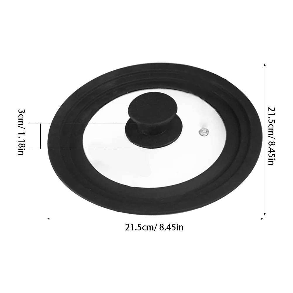 

1Pcs Steel Tempered Glass Silicone Pot Lid Universal Fit for Frying Stew Pots Anti Oil Splashing Cover Kitchen Gadget Visible