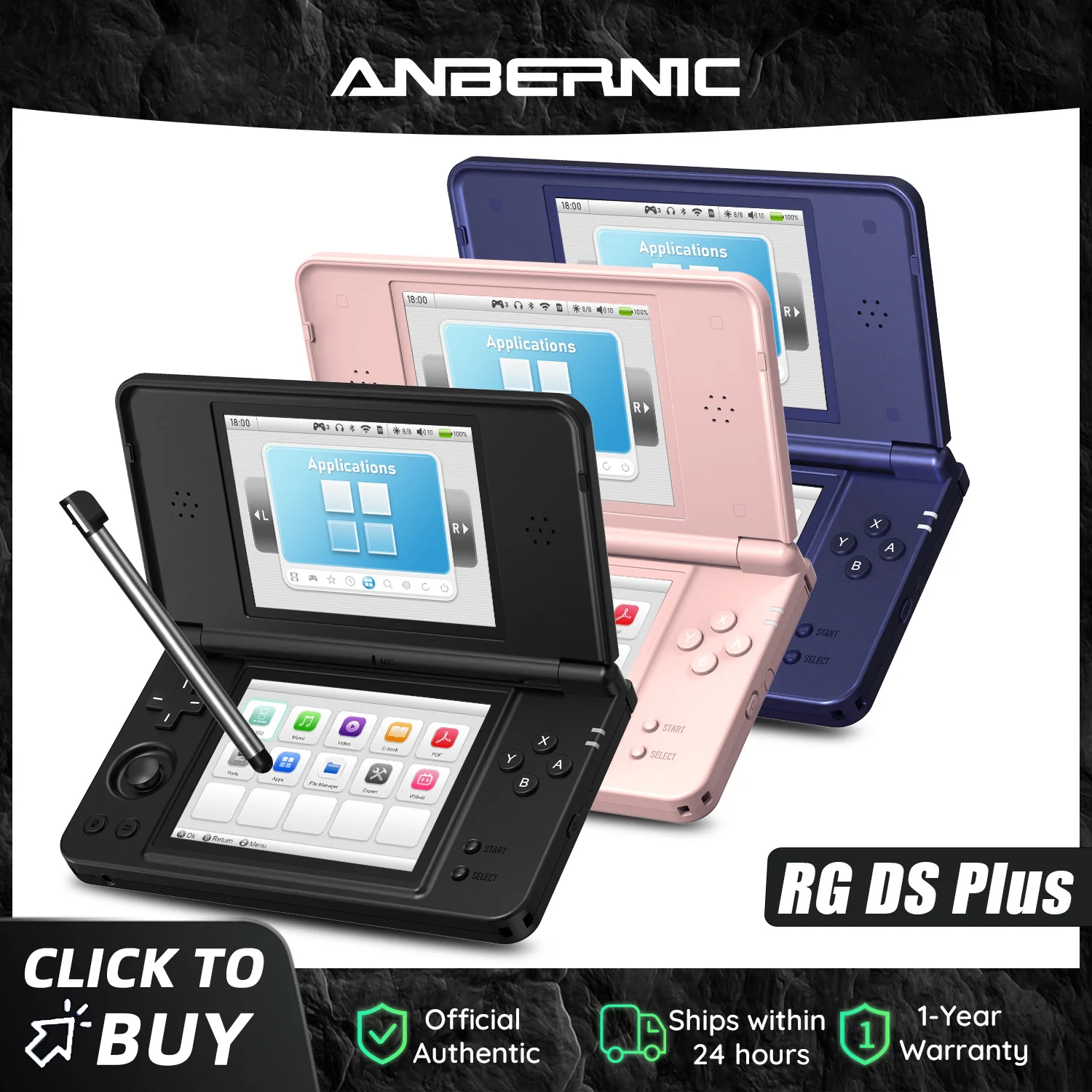Anbernic Anbernic RG DS Plus Foldable Dual-Screen 4.3' IPS Handheld Retro Gaming Console 4000mAh Linux Video Game Player RGDS Plus - Aliexpress Deal