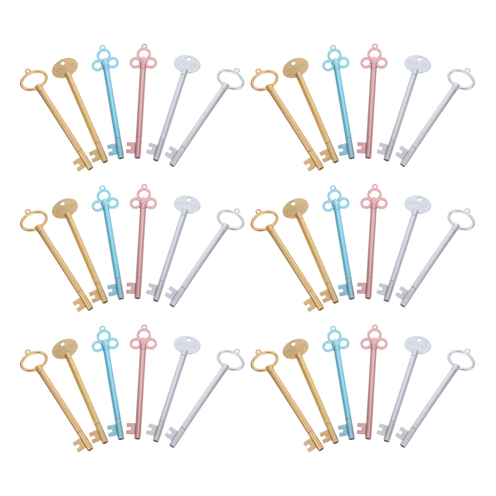 

60pcs 60 Retro Pens Vintage Key Shape Smooth Writing School Supplies Fun Novelty School Office Tools Student Exam Use