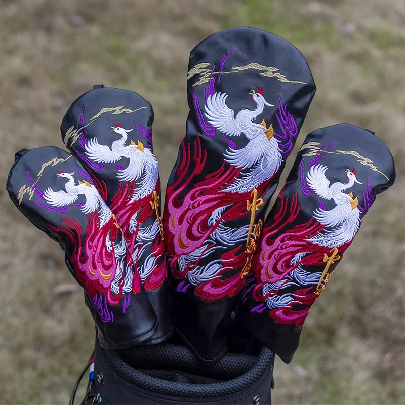 

Golf Head Covers - Phoenix Motif PU Leather Set for Driver/Woods/Hybrids
