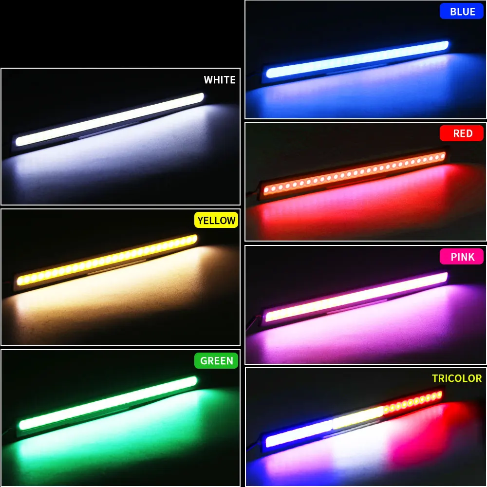 2pcs 17cm Car Led Light Bar COB Auto Motorcycle Vehicle Tail DRL Daytime Running Lights Headlight Decoration Strips White 12V