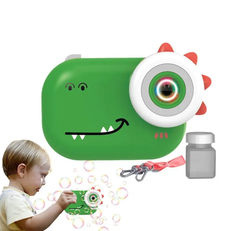 Automatic Bubble Machine Animal Bubble Maker Machine Cartoon Bubble Camera Outdoor Toys With Lights & Music Portable Bubble