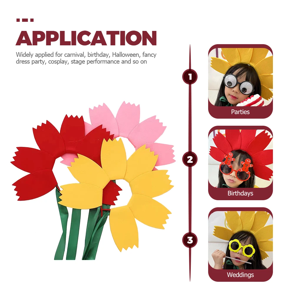 

Sunflower Headbands Non-woven Fabric Women Girls Kids Bohemia Headdress Adjustable Ribbon Carnival Birthday Party Halloween