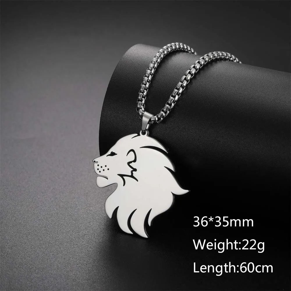 My Shape Lion King Crown Pendent Necklaces for Men Boys Stainless