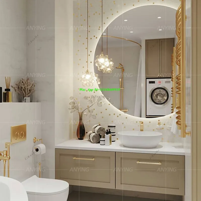 Modern American Bathroom Cabinet Combination Light Luxury Rock Slab Washstand Upper Basin Bathroom Solid Wood Custom Washbasin