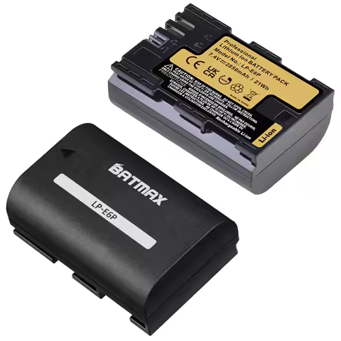 Batmax LP-E6P Battery 2850mAh LP E6P Bateria for Canon EOS R5 Mark II,R5,R6,R6 Mark III ,R7,5D Mark II Mark III ,6D,7D,80D,90D