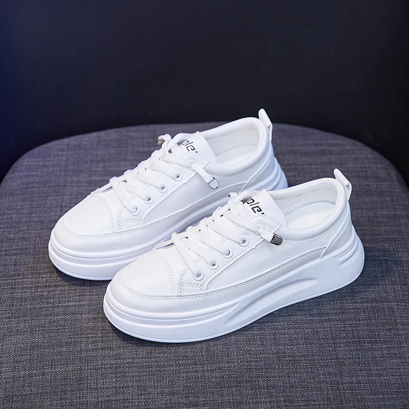 Fashion Sneakers Women Shoes Young Ladies Casual Shoes Female Sneakers Brand White Shoes Thick Sole 3cm A2375