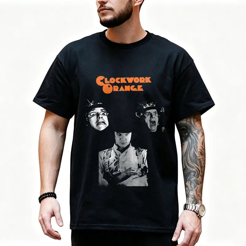 A Clockwork Orange Vintage 90s Graphic T‑Shirt 0907 Dystopian Movie Alex Droogs Print Short Sleeve Punk Gothic Streetwear Tees