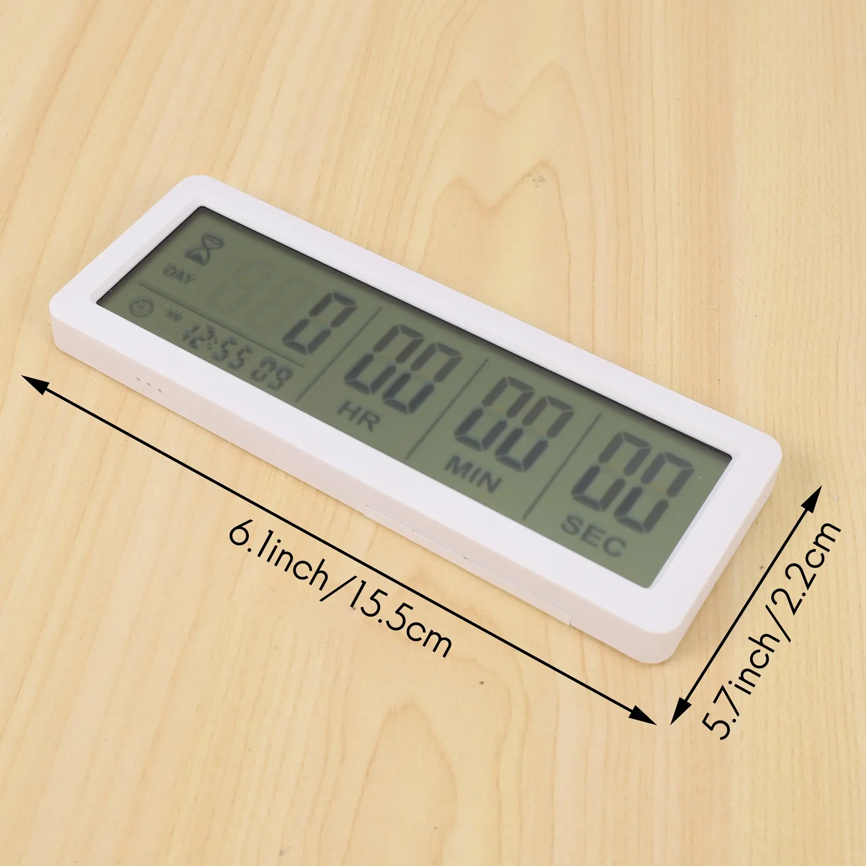 Big Digital Countdown Days Timer Clock - 999 Days Count Down Clock Timer for Graduation Lab Kitchen (White)