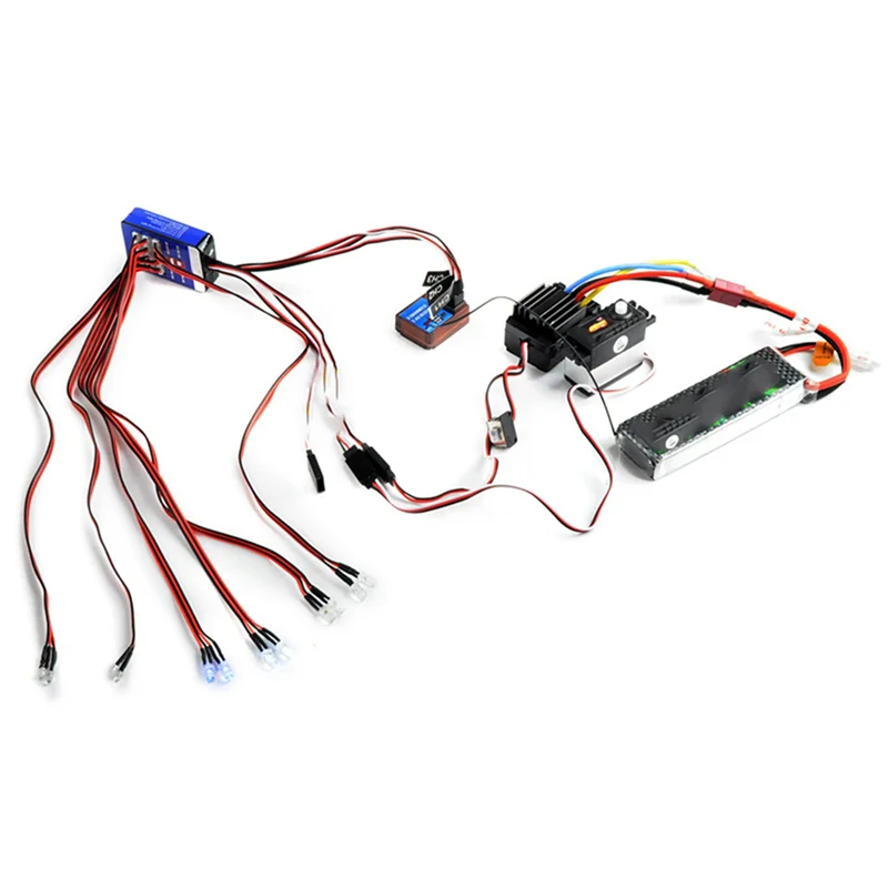 AS96-RC carro 12 led conjunto de luz sistema iluminação kit simulação luzes piscando para 1/10 1/8 rc carro caminhão iluminação acessório